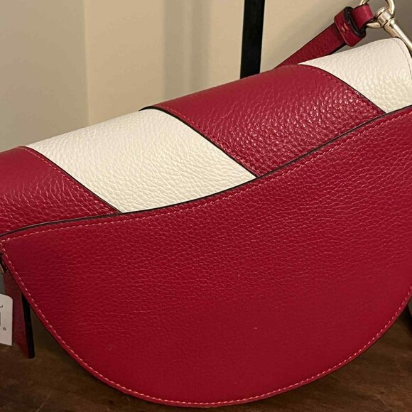 BRAND NEW WITH TAGS COACH CHALK/RED C1429 LEATHER PIECING ELLEN PURSE - Picture 7 of 12